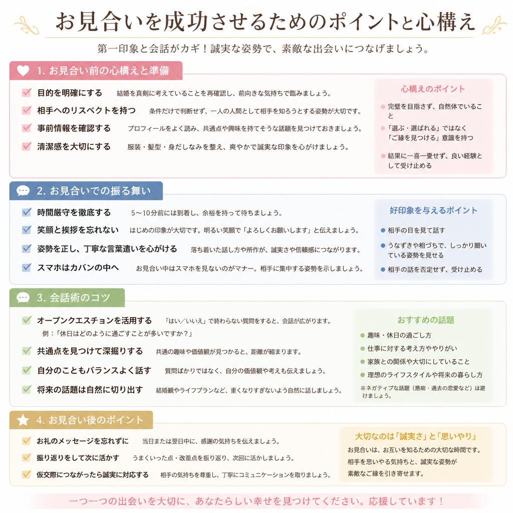 成功率を高めるお見合い術