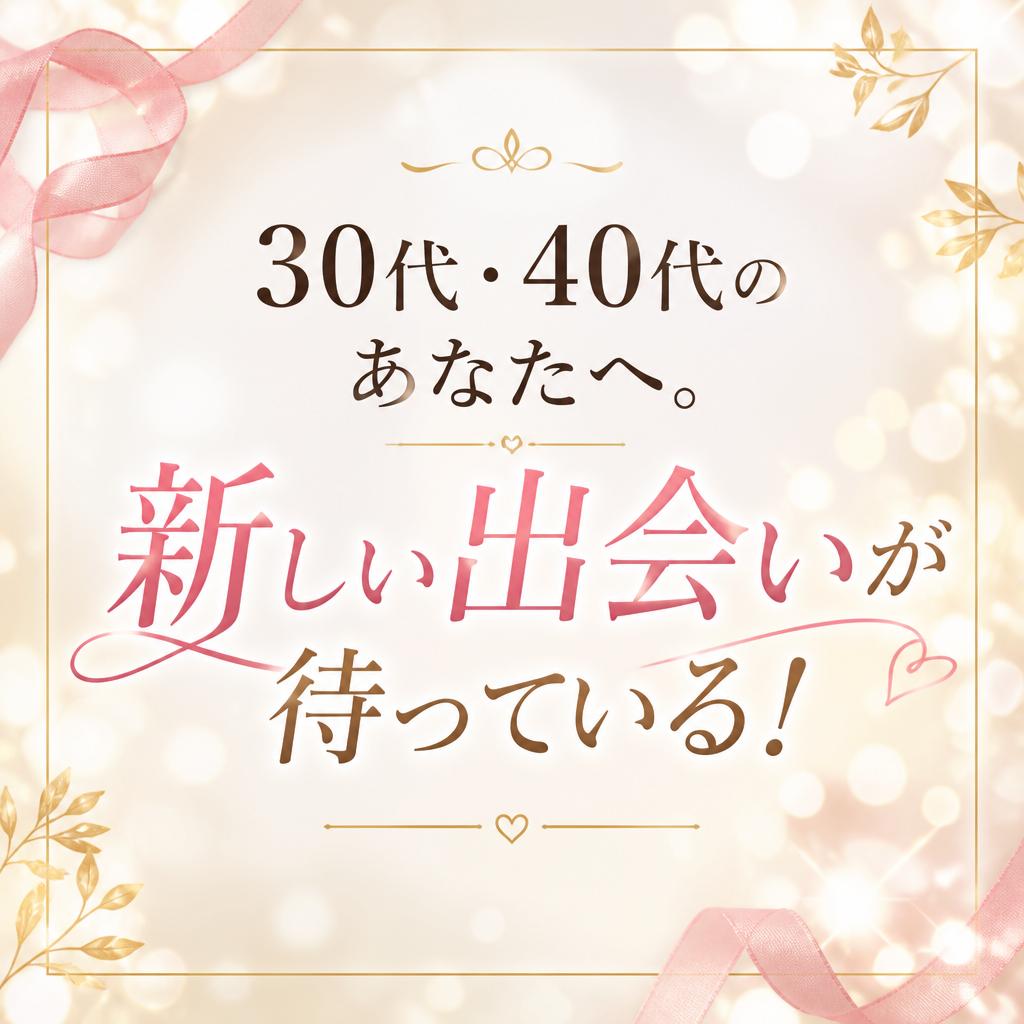 30代・40代のあなたへ。新しい出会いが待っている！