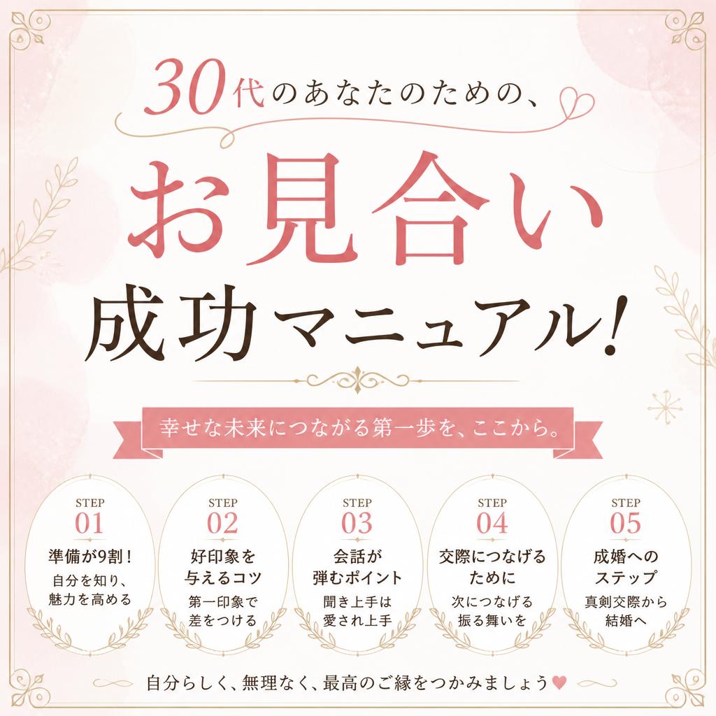 30代のあなたのための、お見合い成功マニュアル！