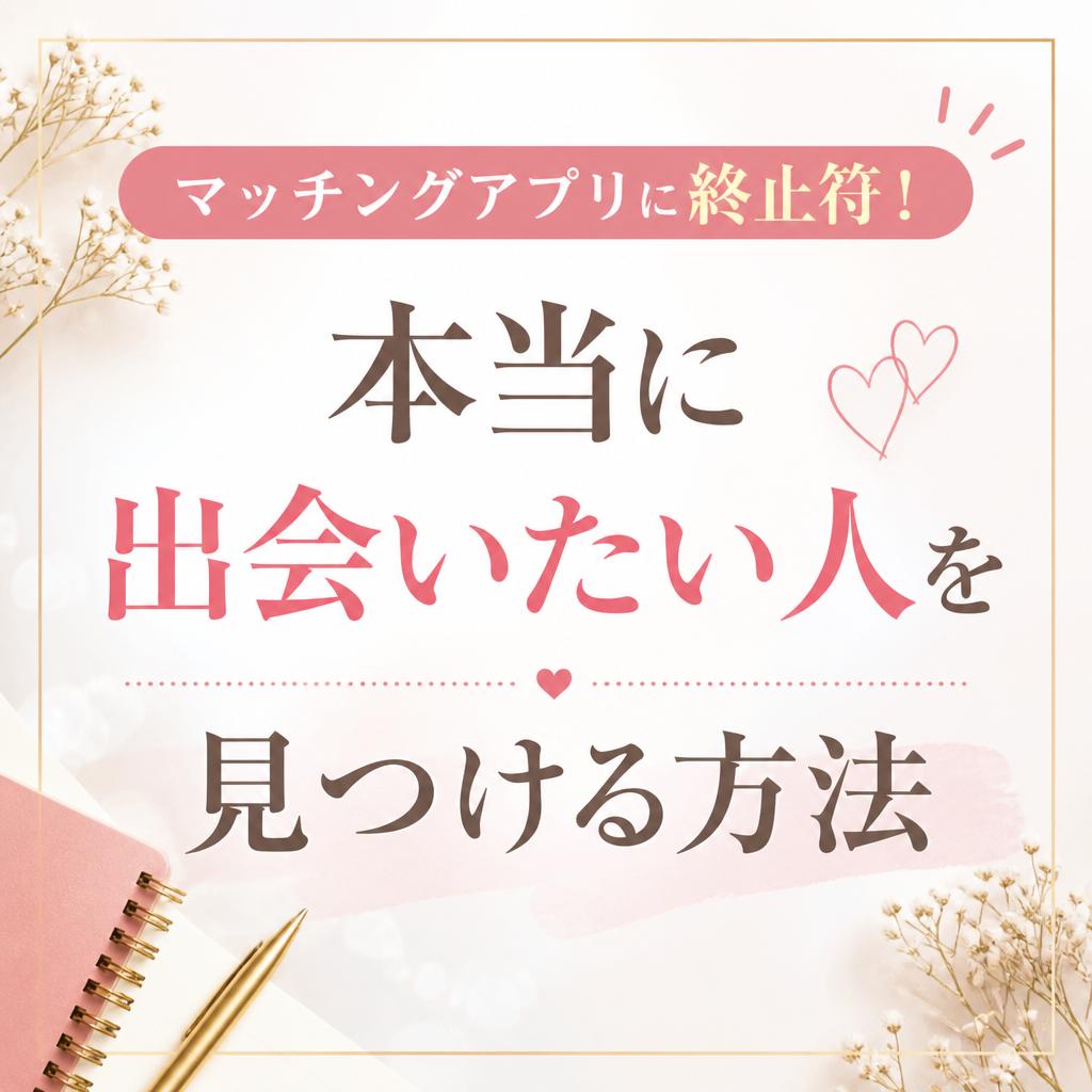 マッチングアプリに終止符！本当に出会いたい人を見つける方法