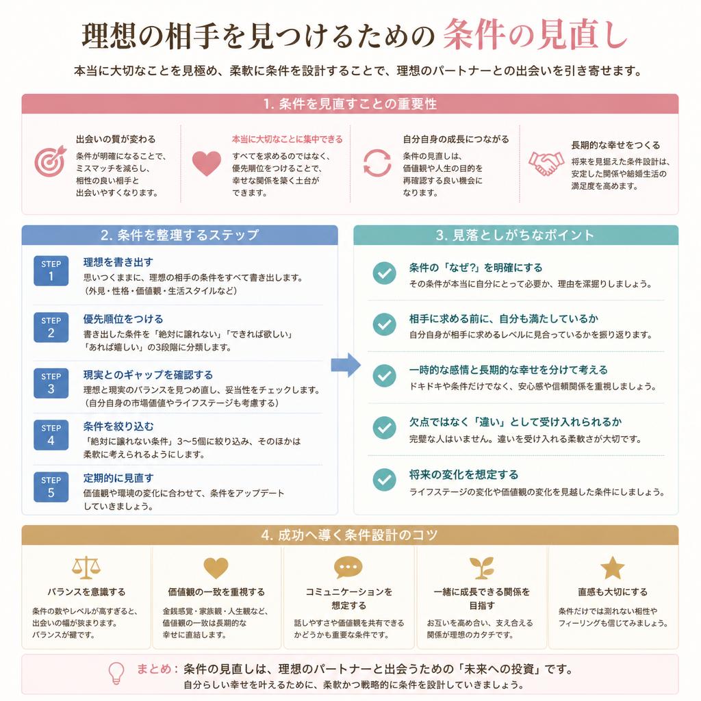 再婚の成功率を高めるための条件見直し