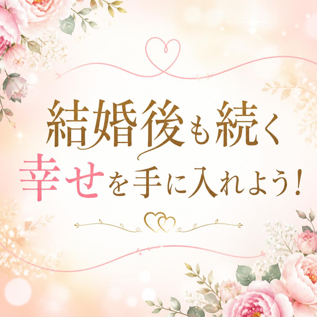 結婚後も続く幸せを手に入れよう！