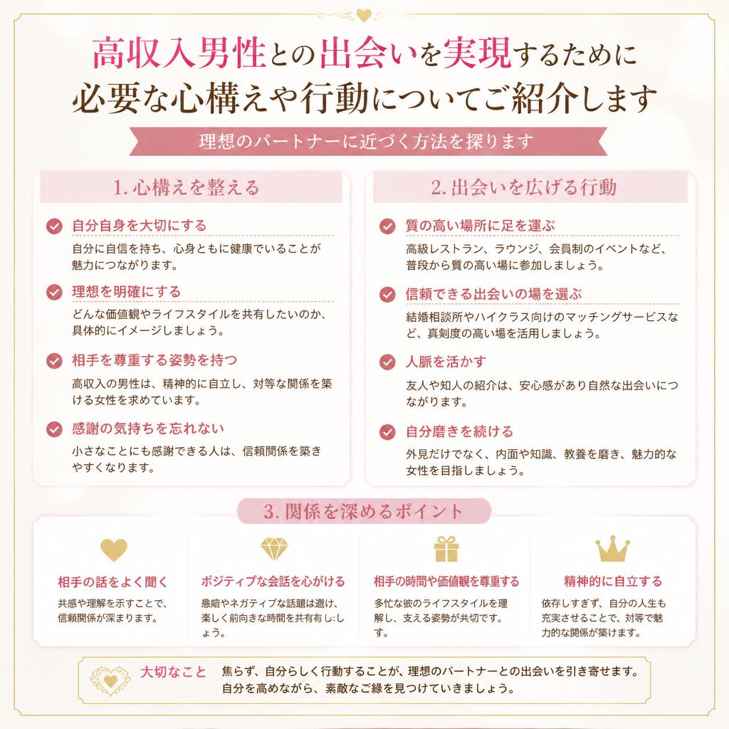 高収入男性との出会いのポイント