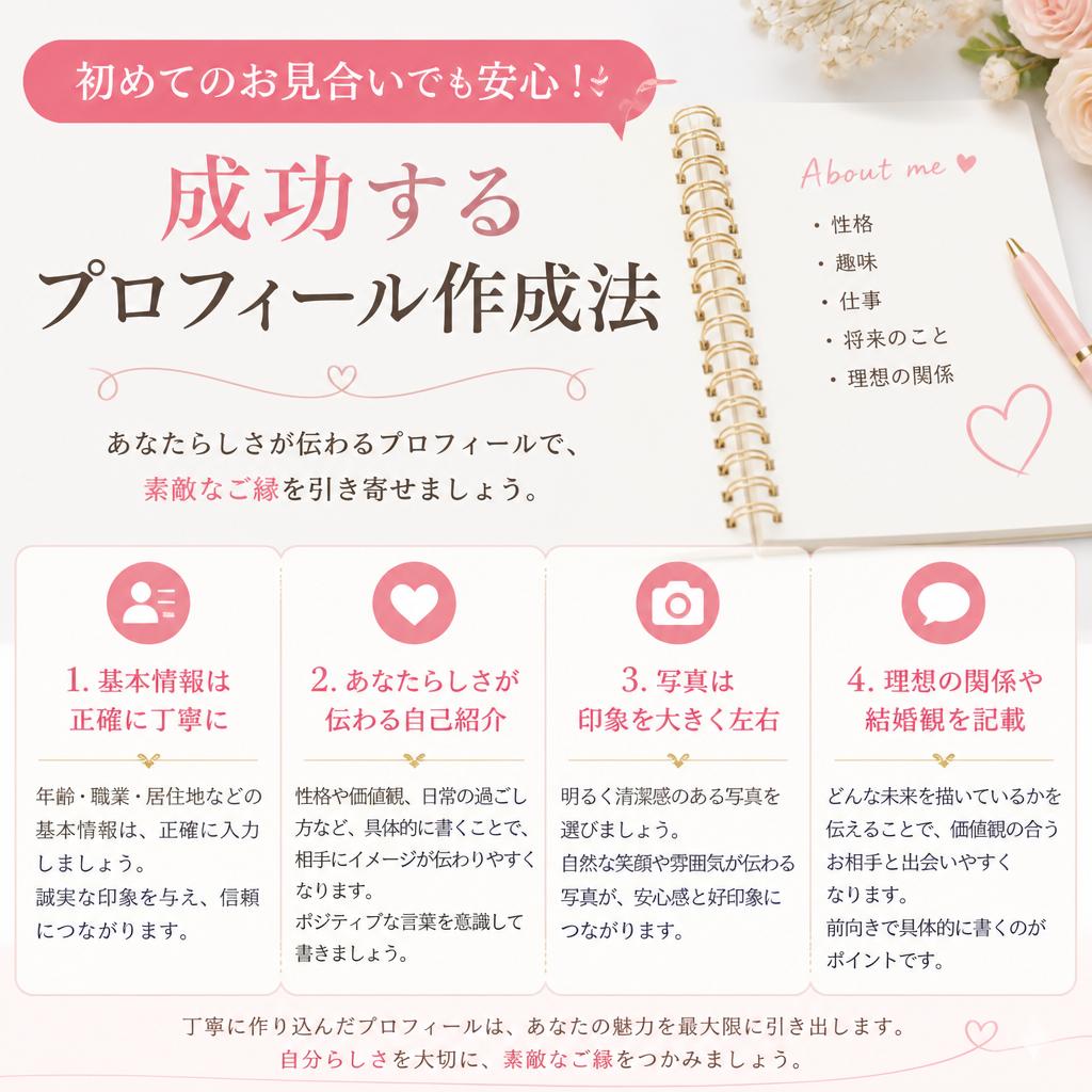 初めてのお見合いでも安心！成功するプロフィール作成法