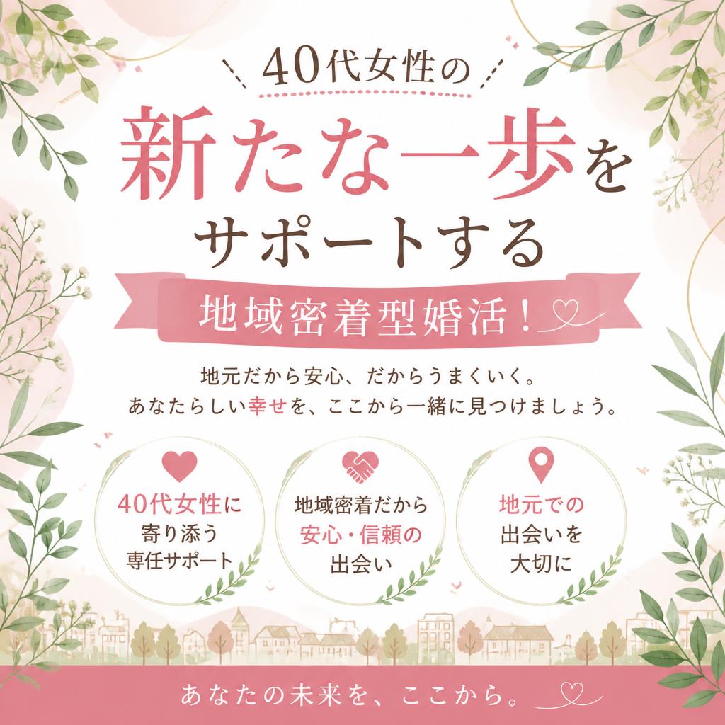 40代女性の新たな一歩をサポートする地域密着型婚活！