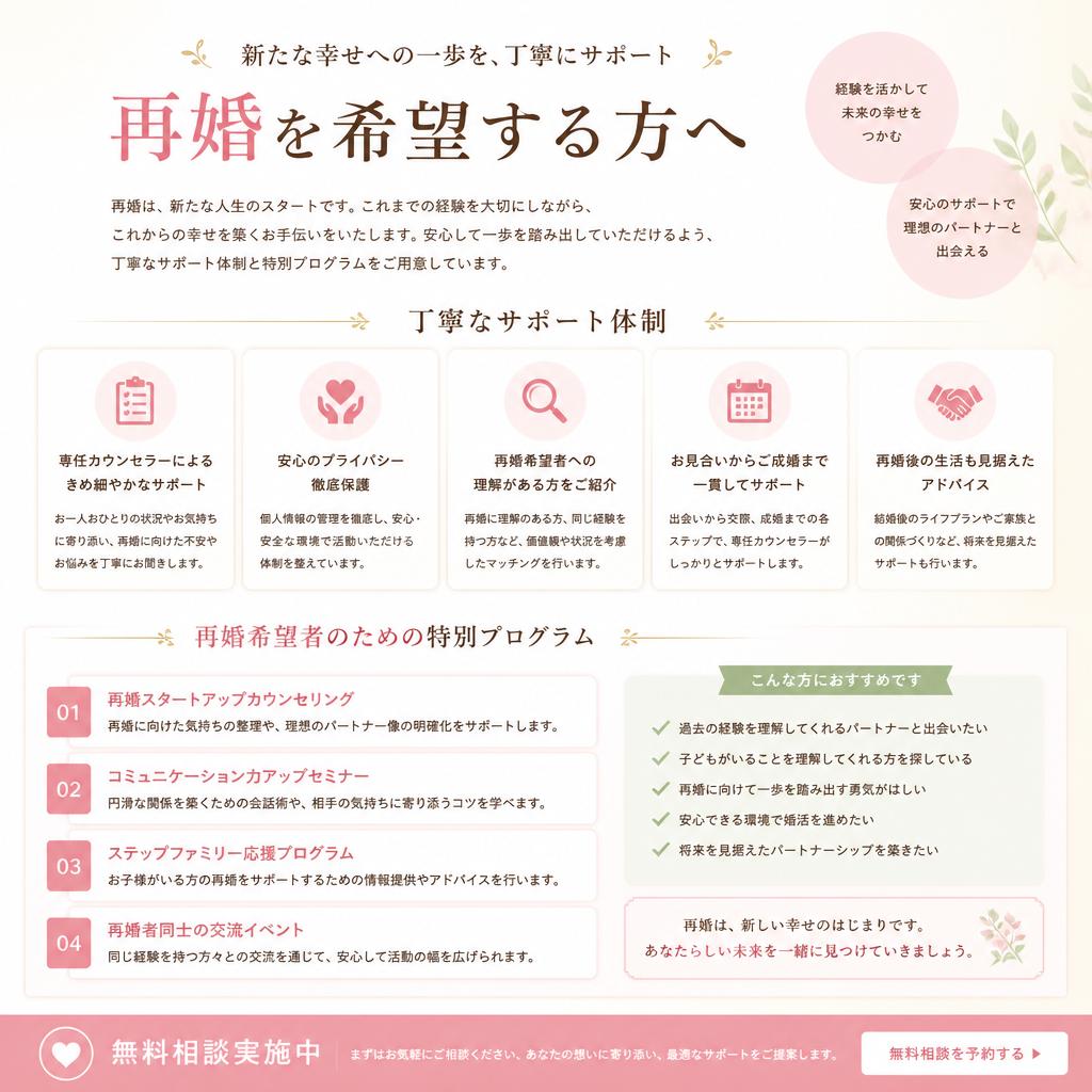 再婚希望者のためのサポート