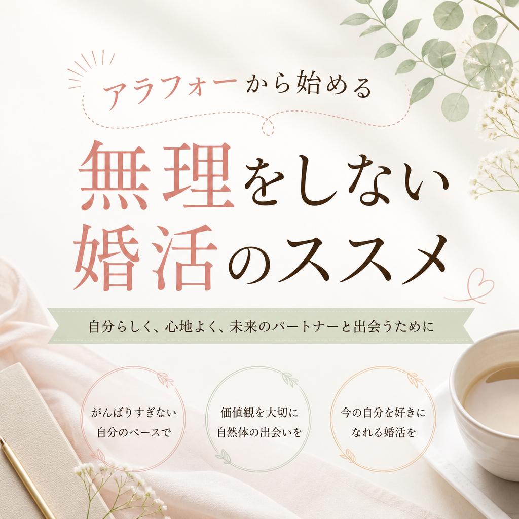 アラフォーから始める、無理をしない婚活のススメ