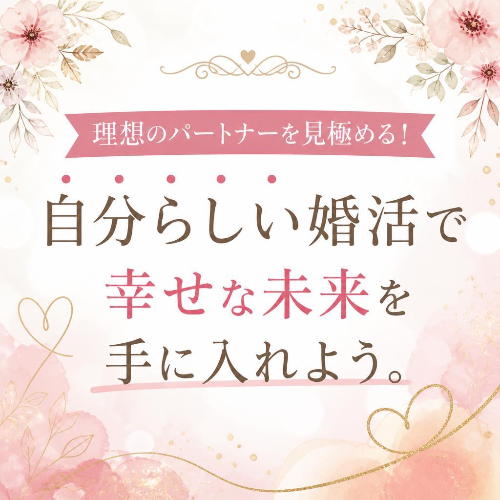 理想のパートナーを見極める！自分らしい婚活で幸せな未来を手に入れよう。