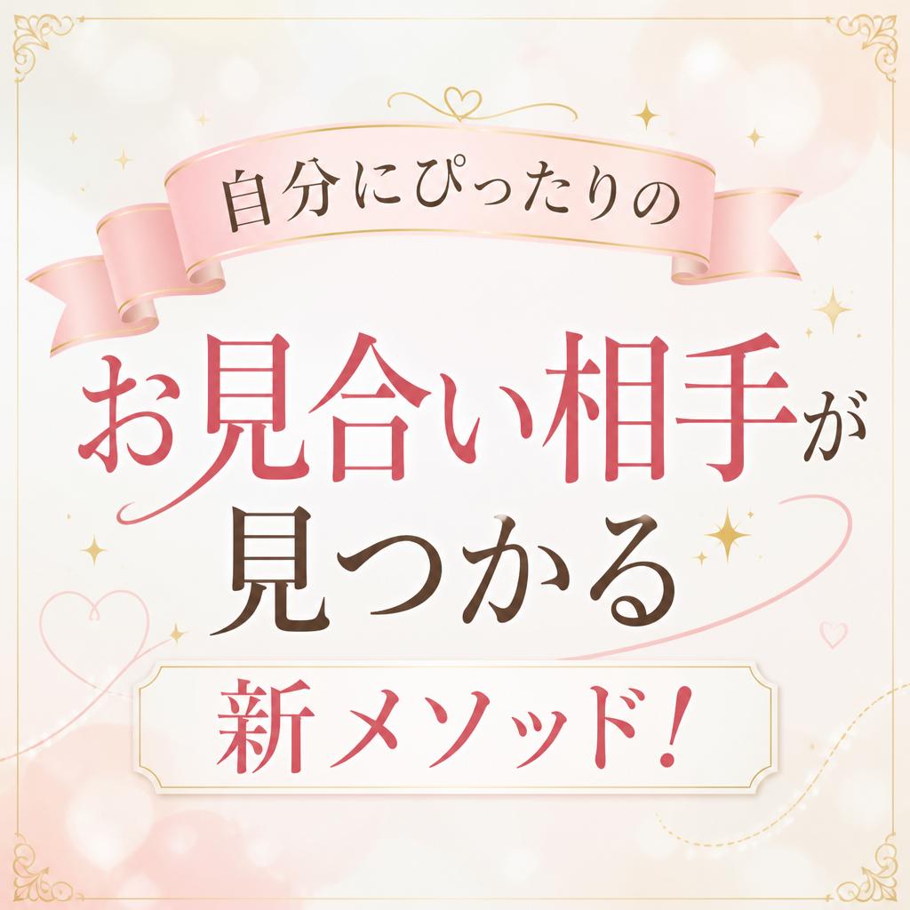 自分にぴったりのお見合い相手が見つかる新メソッド！