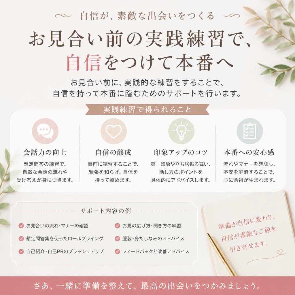 お見合い練習で自信を持とう