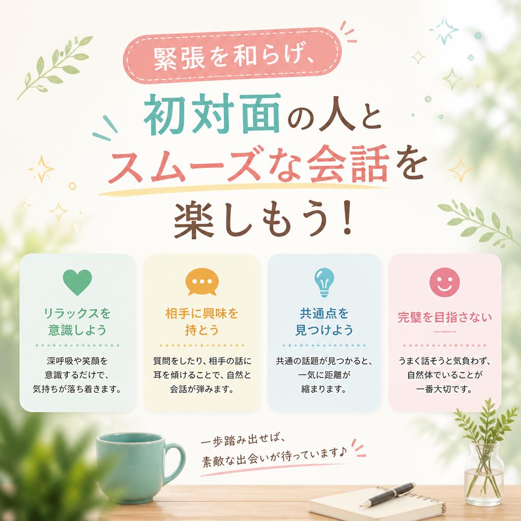 緊張を和らげ、初対面の人とスムーズな会話を楽しもう！