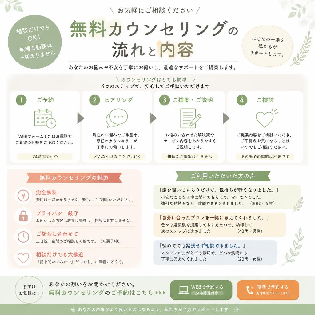 5. 無料カウンセリングで不安を解消